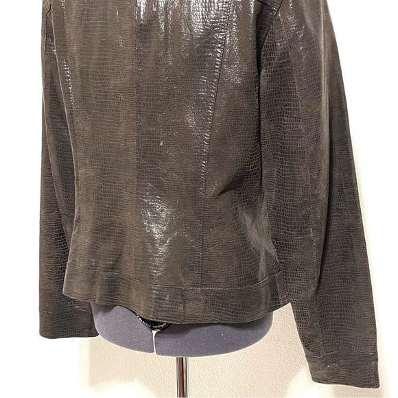 VINTAGE I.E. Woman 100% Leather Brown Jacket Size L - Picture 7 of 15